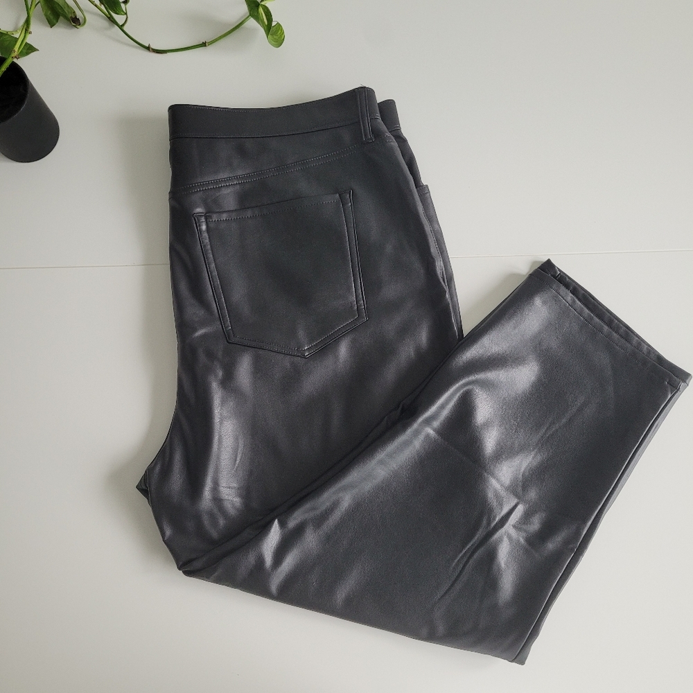 Sleek Black Faux Leather Pants